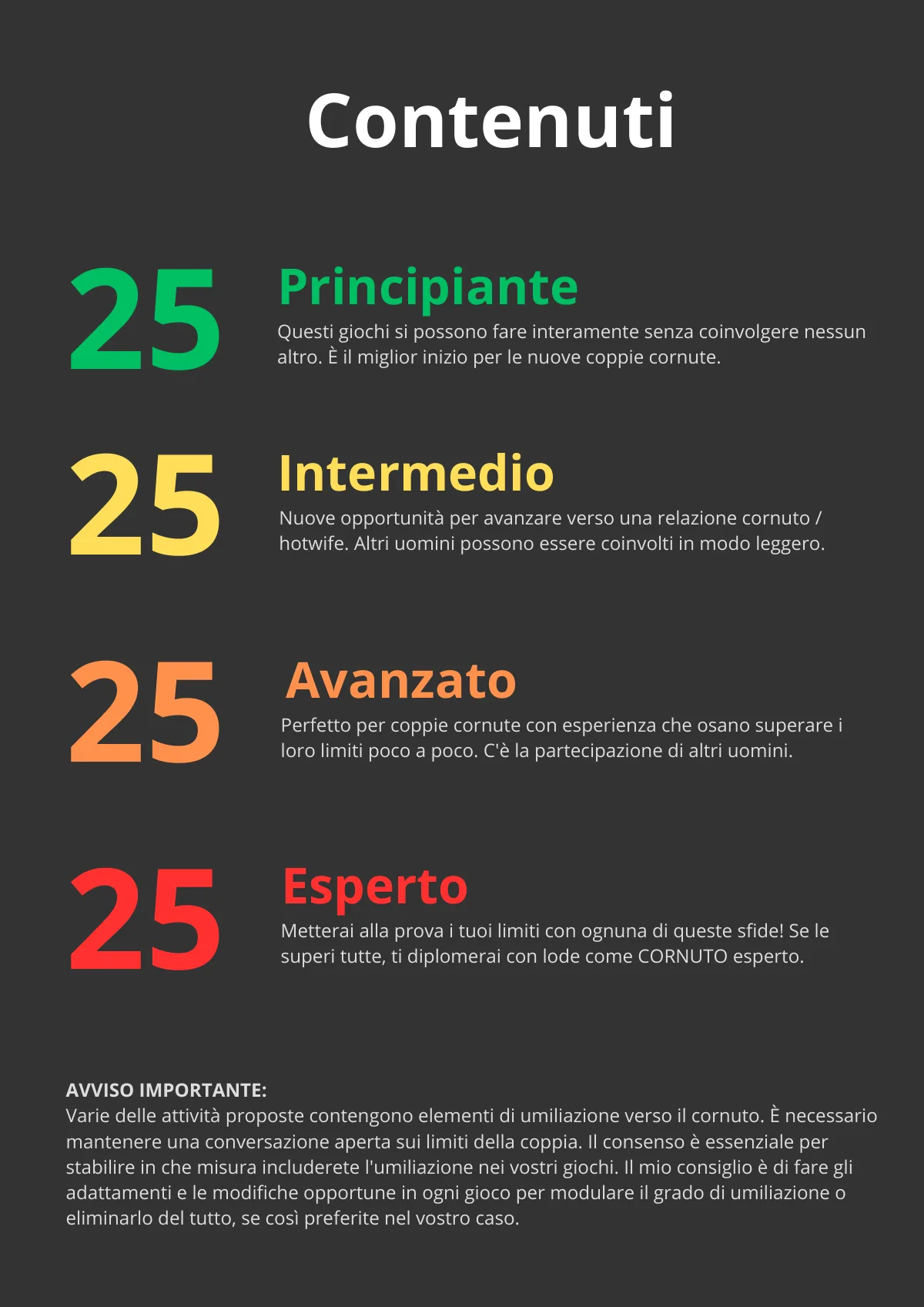 Indice della guida: i cinque livelli di giochi