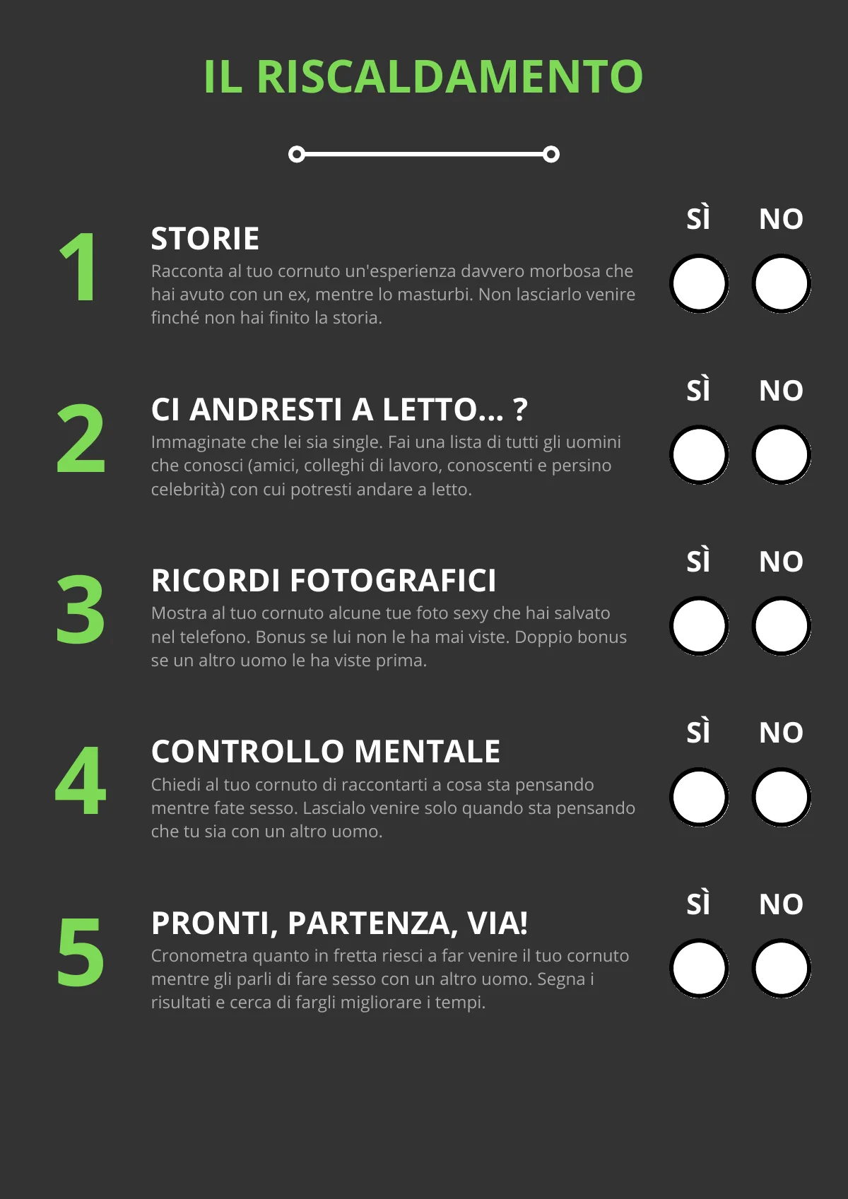 Pagina di esempio con i primi giochi cornuto