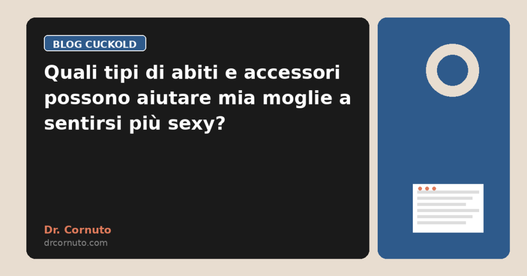 Quali tipi di abiti e accessori possono aiutare mia moglie a sentirsi più sexy?