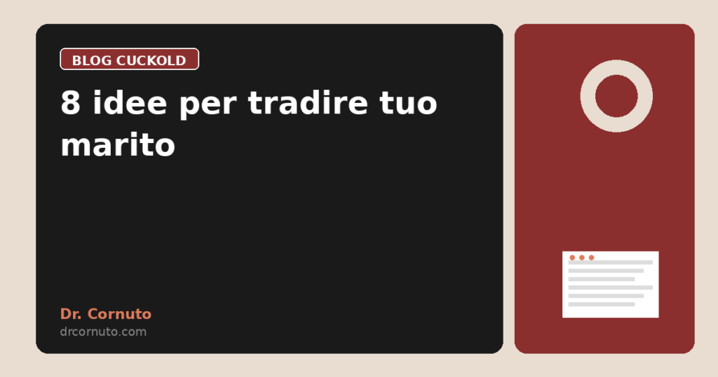 8 idee per tradire tuo marito