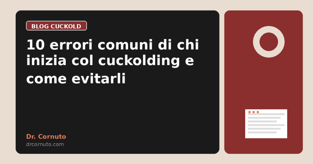 10 errori comuni di chi inizia col cuckolding e come evitarli
