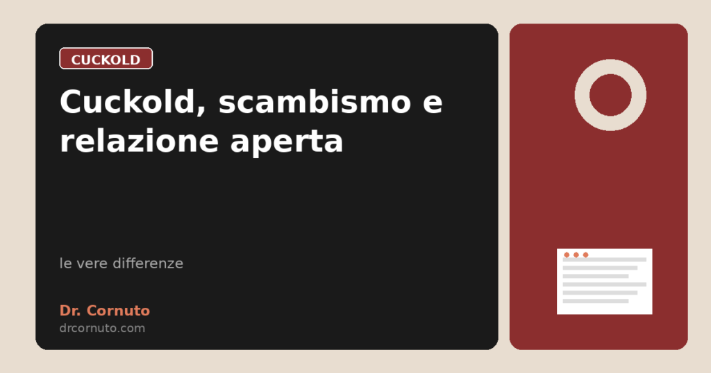 Cuckold, scambismo e relazione aperta
