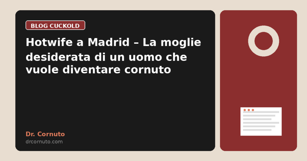 Hotwife a Madrid – La moglie desiderata di un uomo che vuole diventare cornuto