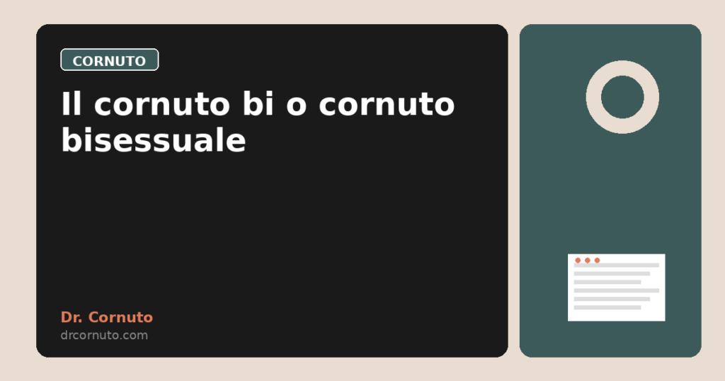 Il cornuto bi o cornuto bisessuale