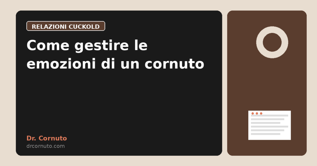Come gestire le emozioni di un cornuto