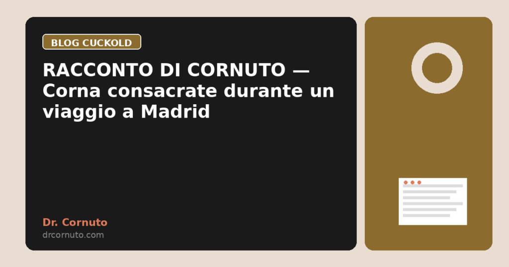 RACCONTO DI CORNUTO — Corna consacrate durante un viaggio a Madrid