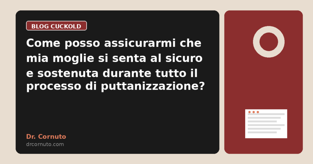 Come posso assicurarmi che mia moglie si senta al sicuro e sostenuta durante tutto il processo di puttanizzazione?